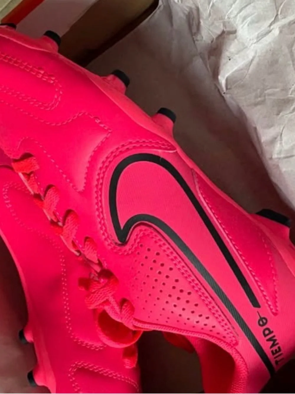 Nike Kids Pink/Black Tiempo Soccer Cleats